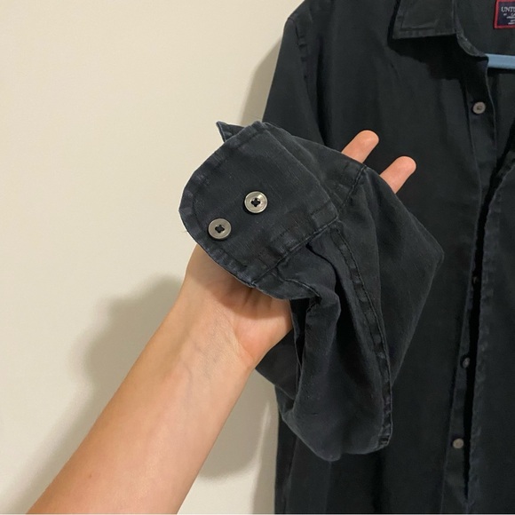 UNTUCKit Dark Navy Blue Linen Button Up Shirt size Large - Picture 3 of 9